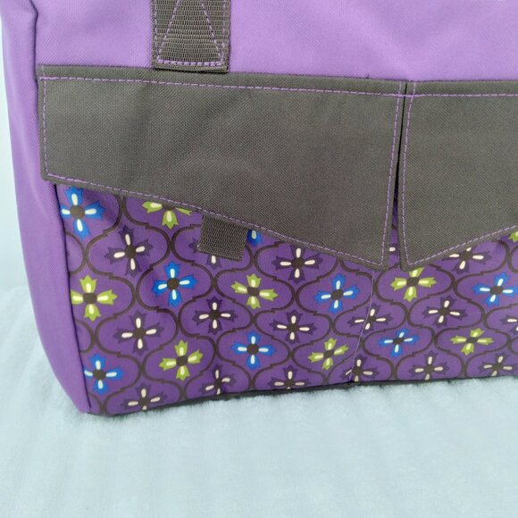 Rachael Ray Cargo Thermal Tote Purple Floral Brocade - Picture 4 of 11